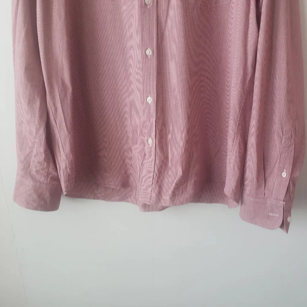 J. Crew Men's Flex Washed Burgundy Check slim Button Down Shirt size XL